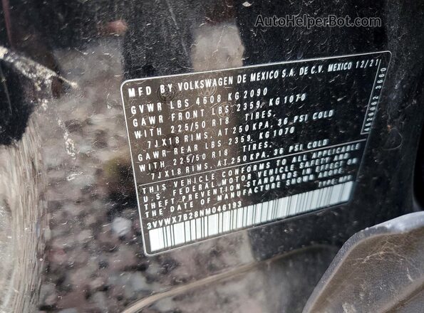 3VVWX7B28NM046193 2022 VOLKSWAGEN TAOS Black 
