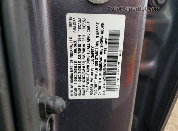 7FARW2H80JE088390 2018 HONDA CR-V Gray VIN კოდის სტიკერის ხედი