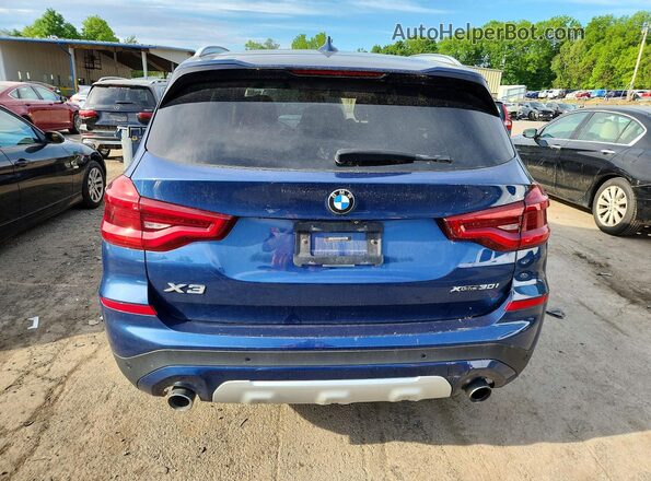 5UXTY5C03LLT32823 2020 BMW X3 Blue Widok wnętrza z przodu