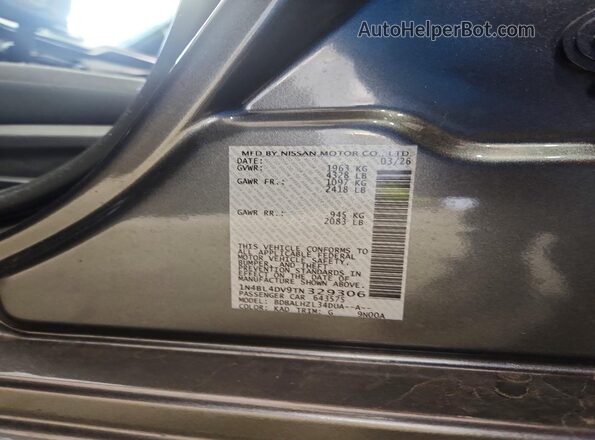 1N4BL4DV9TN329306 2026 NISSAN ALTIMA Gray Панорамний вид салону 360°