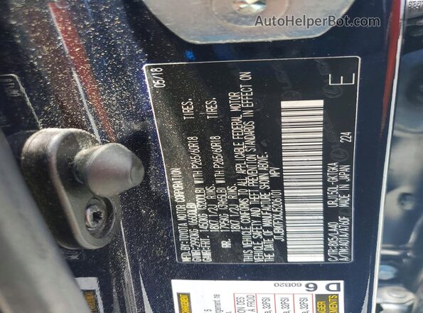 JTJBM7FXXJ5206101 2018 LEXUS GX Blue Вид наклейки з VIN-кодом