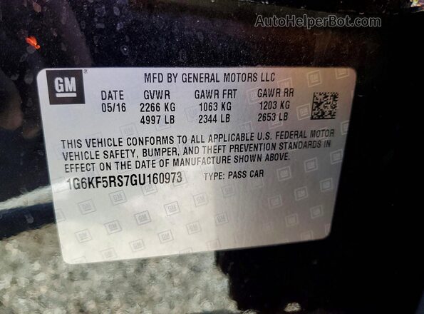 1G6KF5RS7GU160973 2016 CADILLAC CT6 Black 