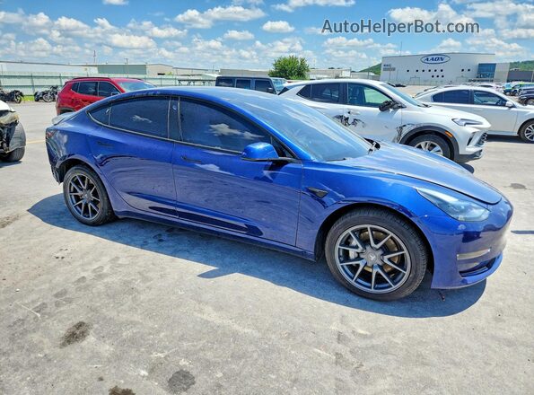 5YJ3E1EB2NF278700 2022 TESLA MODEL Синий Вид спереди