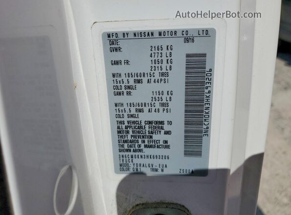3N6CM0KN3HK693206 2017 NISSAN NV200 White 