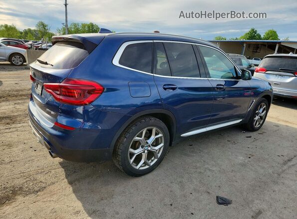 5UXTY5C03LLT32823 2020 BMW X3 Blue Przód prawy