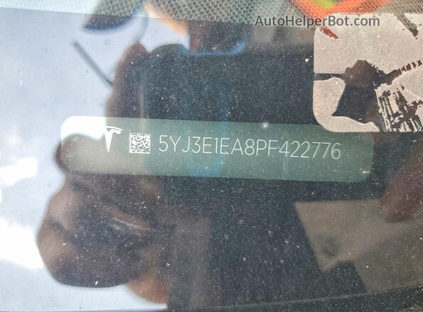5YJ3E1EA8PF422776 2023 TESLA MODEL 3 Черный Вид наклейки с VIN-кодом