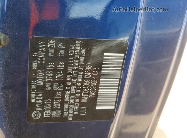 KMHTC6AD5GU248980 2016 HYUNDAI VELOSTER Blue 