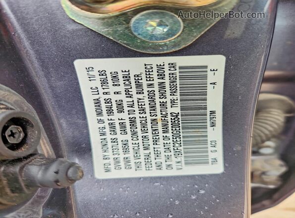 19XFC2E50GE005542 2016 HONDA CIVIC Gray 
