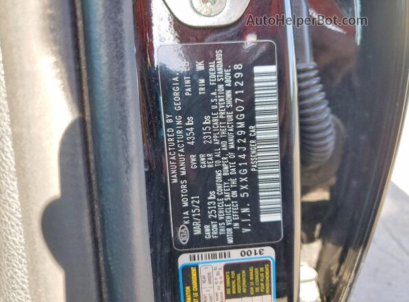 5XXG14J29MG071298 2021 KIA K5 Черный 
