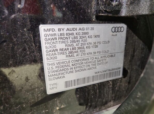 WA1LXAF78LD004288 2020 AUDI Q7 Black Սալոնի 360 աստիճան տեսք