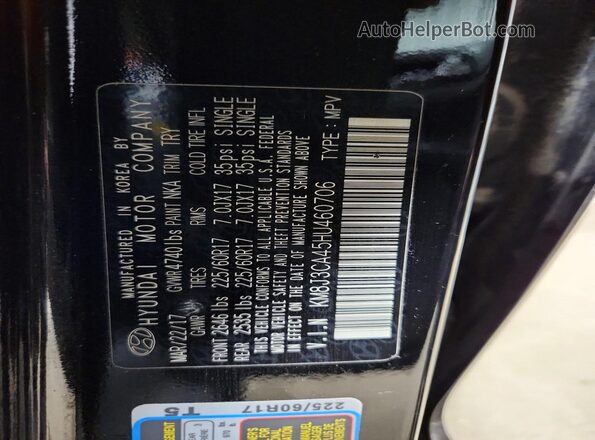 KM8J3CA45HU460706 2017 HYUNDAI TUCSON Black 