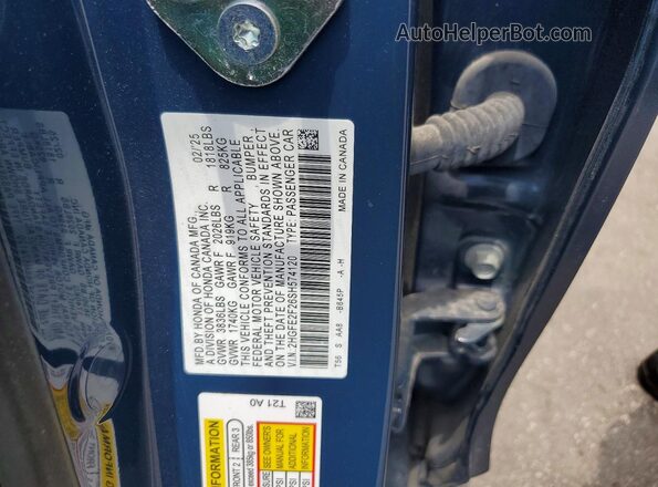 2HGFE2F26SH574120 2025 HONDA CIVIC Blue Вид наклейки з VIN-кодом