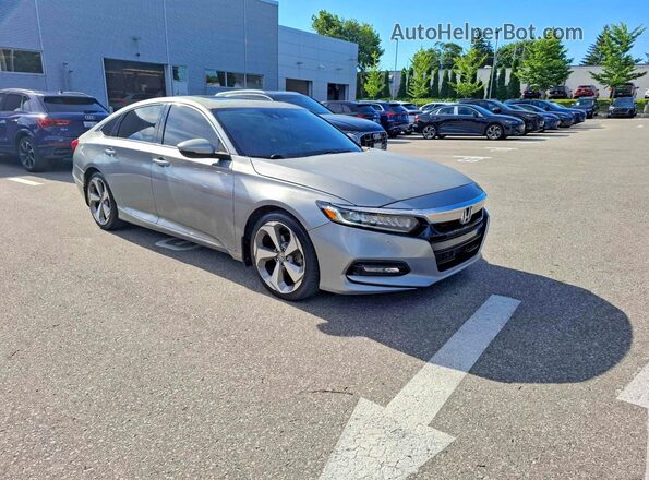 1HGCV1F96JA805394 2018 HONDA ACCORD Gray Trasero izquierdo