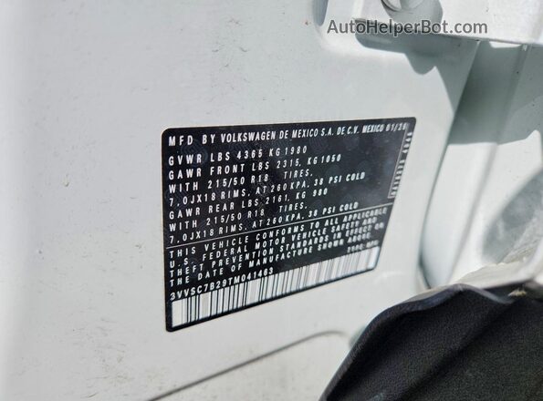 3VVSC7B29TM041463 2026 VOLKSWAGEN TAOS White Widok wnętrza 360 stopni