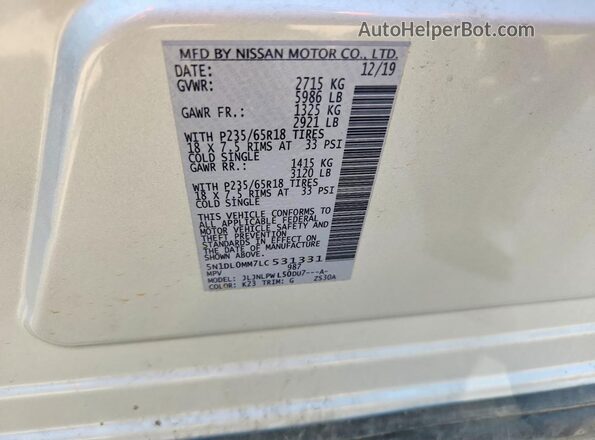 5N1DL0MM7LC531331 2020 INFINITI QX60 Silver 360 interior view