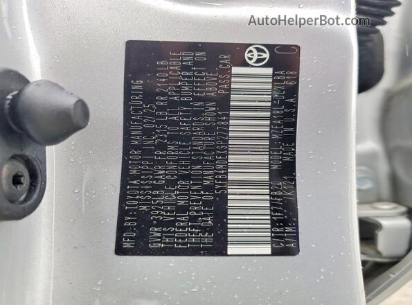 5YFB4MDEXSP277841 2025 TOYOTA COROLLA Silver Widok naklejki z numerem VIN