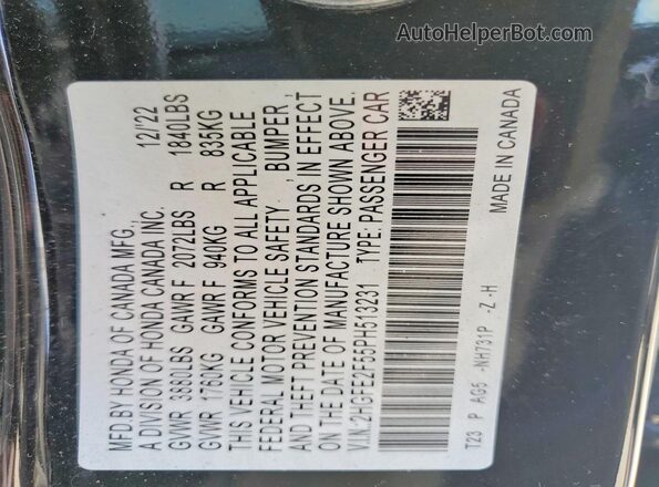 2HGFE2F55PH513231 2023 HONDA CIVIC Черный 