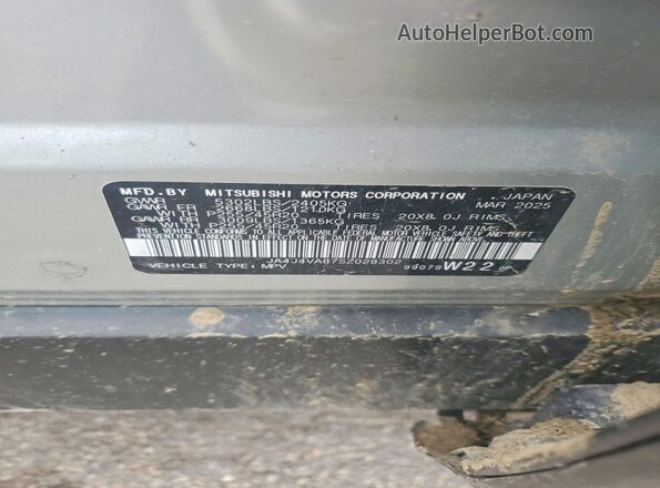 JA4J4VA87SZ028302 2025 MITSUBISHI OUTLANDER Silver 