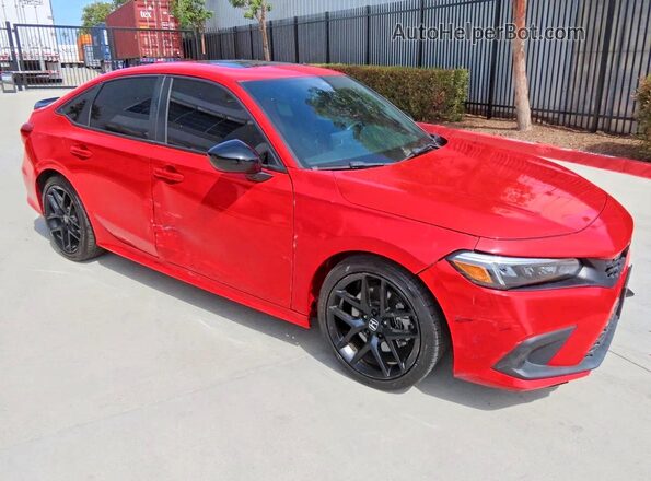 2HGFE1E52NH473702 2022 HONDA CIVIC Red უკანა მარცხენა