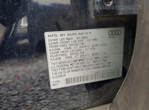 WA1LAAF72HD026991 2017 AUDI Q7 Blue 360 interior view