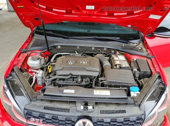 3VW6T7AU5MM002435 2021 VOLKSWAGEN GTI Red ძრავის განყოფილების ხედი