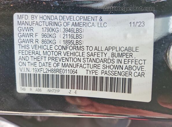 19XFL2H88RE011064 2024 HONDA CIVIC Black 