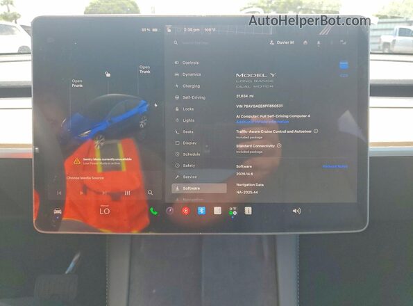 7SAYGAEE6PF850531 2023 TESLA MODEL Blue უკანა სავარძლების ხედი