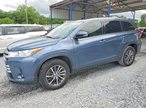 5TDKZRFH9KS326864 2019 TOYOTA HIGHLANDER Blue Rear left
