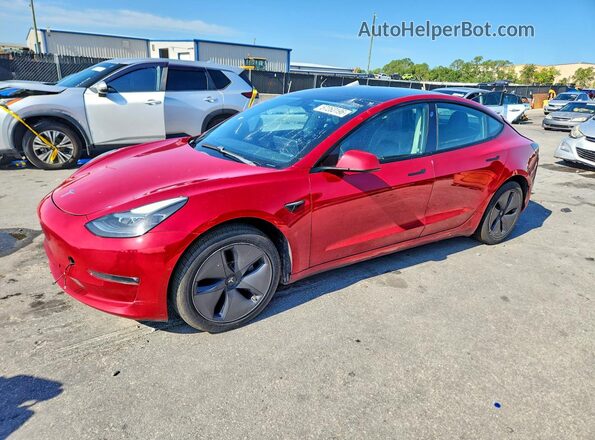 5YJ3E1EBXMF902886 2021 TESLA MODEL Red Հետևի ձախ