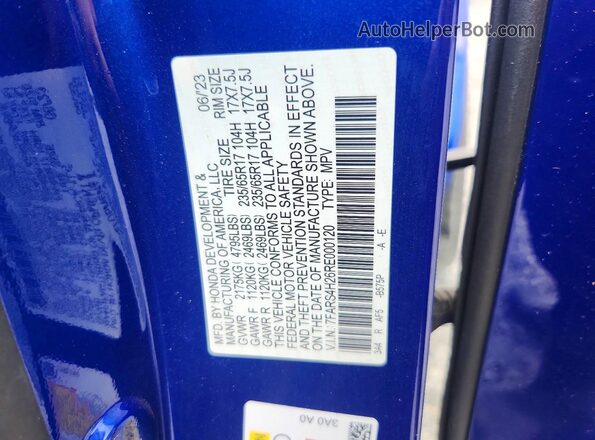 7FARS4H26RE000120 2024 HONDA CR-V Blue Շարժիչի բաժամունքի տեսք