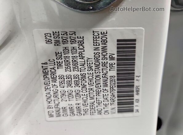 7FARS4H76PE023518 2023 HONDA CR-V White 