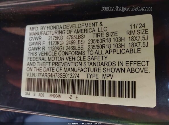 7FARS4H78SE013274 2025 HONDA CR-V Gray Widok komory silnika