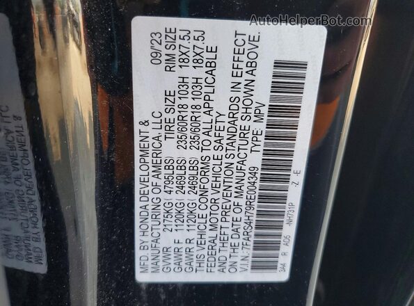 7FARS4H79RE004349 2024 HONDA CR-V Black VIN կոդի պիտակի տեսք