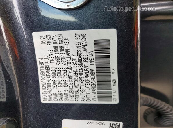 7FARS5H53PE008897 2023 HONDA CR-V Gray ძრავის განყოფილების ხედი