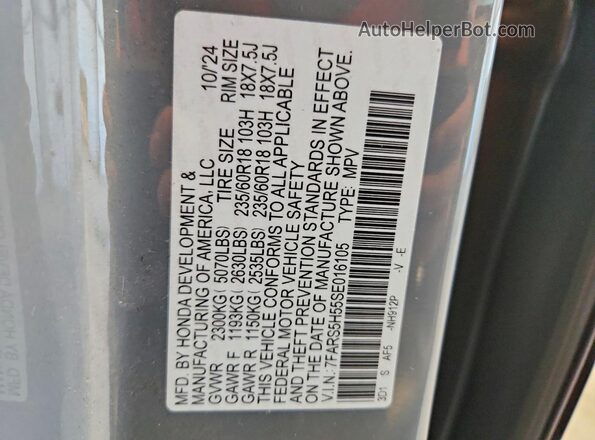 7FARS5H55SE016105 2025 HONDA CR-V Gray 