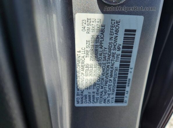 7FARS5H59PE007561 2023 HONDA CR-V Silver VIN კოდის სტიკერის ხედი