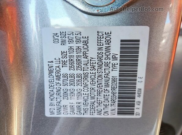 7FARS5H81RE029891 2024 HONDA CR-V Silver Շարժիչի բաժամունքի տեսք