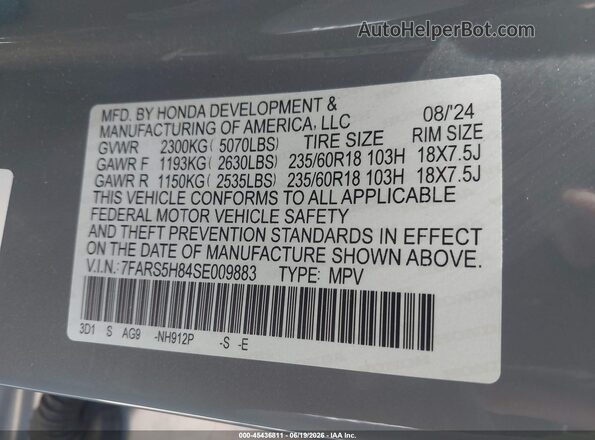 7FARS5H84SE009883 2025 HONDA CR-V Black Widok komory silnika