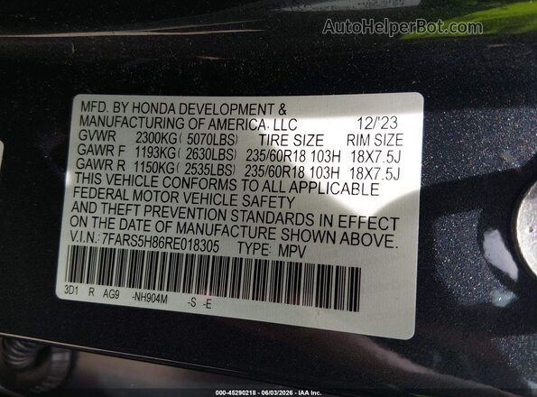 7FARS5H86RE018305 2024 HONDA CR-V Gray Widok komory silnika