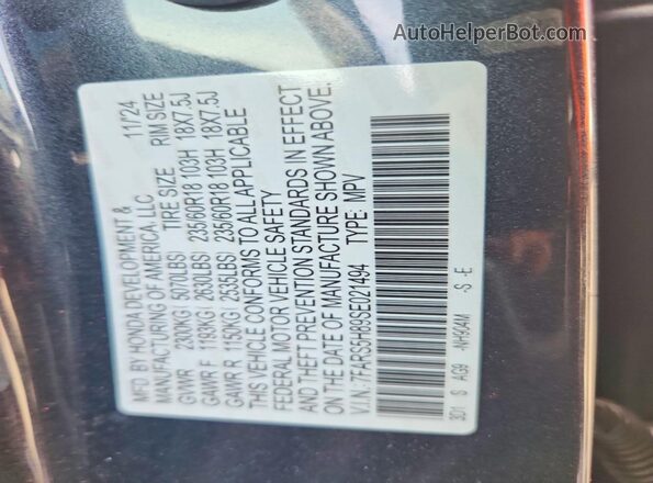 7FARS5H89SE021494 2025 HONDA CR-V Gray Widok wnętrza 360 stopni