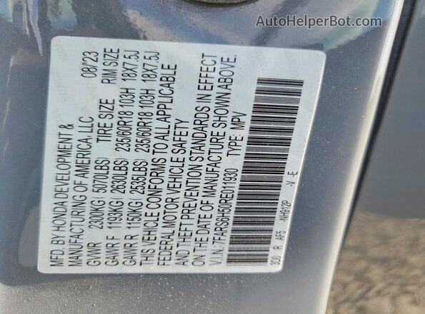 7FARS6H50RE011930 2024 HONDA CR-V Серый Вид наклейки с VIN-кодом