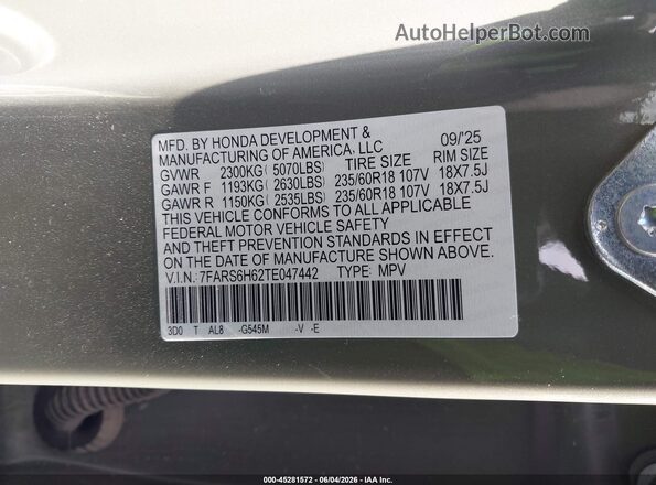 7FARS6H62TE047442 2026 HONDA CR-V Green Engine compartment view