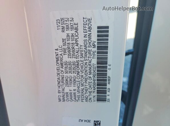 7FARS6H81RE043277 2024 HONDA CR-V White 