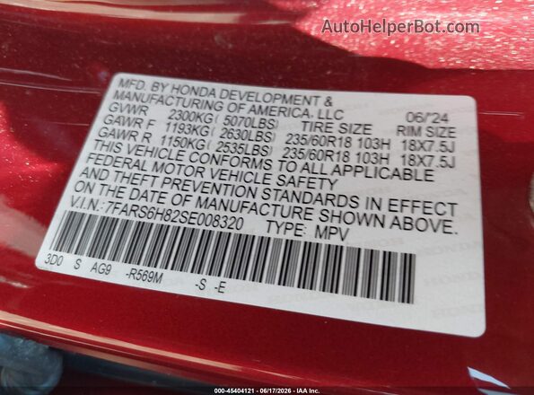 7FARS6H82SE008320 2025 HONDA CR-V HYBRID Red Widok komory silnika