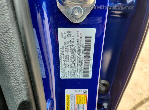 7FARS6H87RE021123 2024 HONDA CR-V Blue Widok naklejki z numerem VIN
