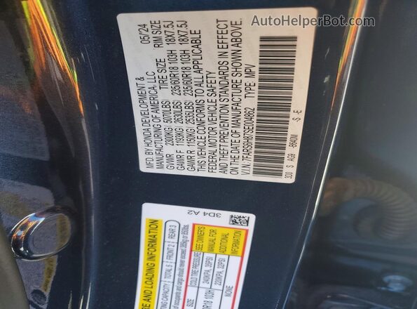 7FARS6H87SE004862 2025 HONDA CR-V Blue 