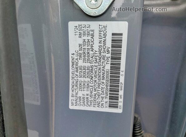 7FARS6H89SE055053 2025 HONDA CR-V Gray სალონის 360-გრადუსიანი ხედი