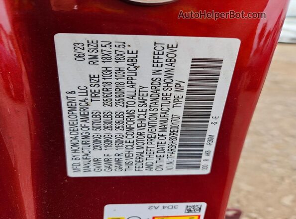 7FARS6H8XRE001707 2024 HONDA CR-V Красный 
