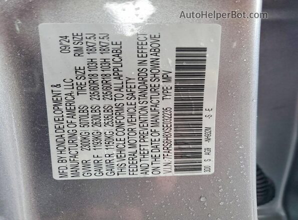 7FARS6H8XSE032235 2025 HONDA CR-V Silver 