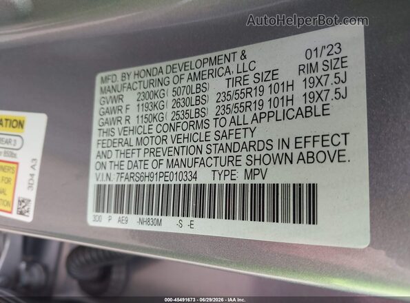 7FARS6H91PE010334 2023 HONDA CR-V Silver Engine compartment view